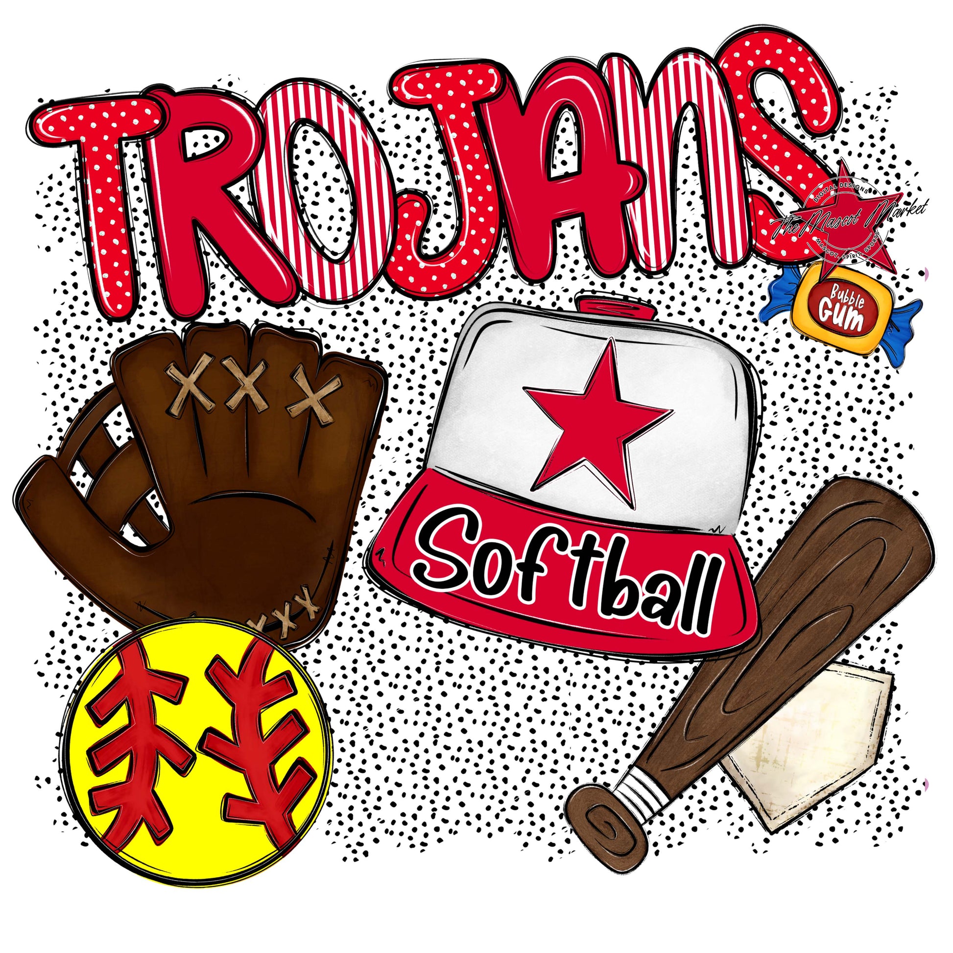 Trojans Softball Spirit-Red