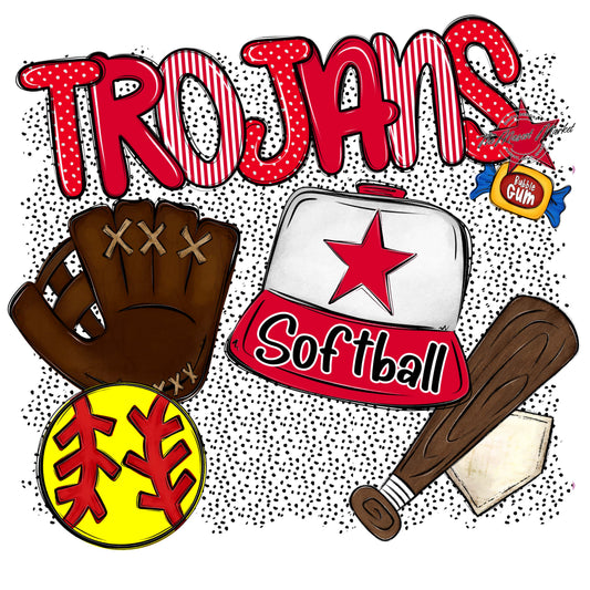 Trojans Softball Spirit-Red