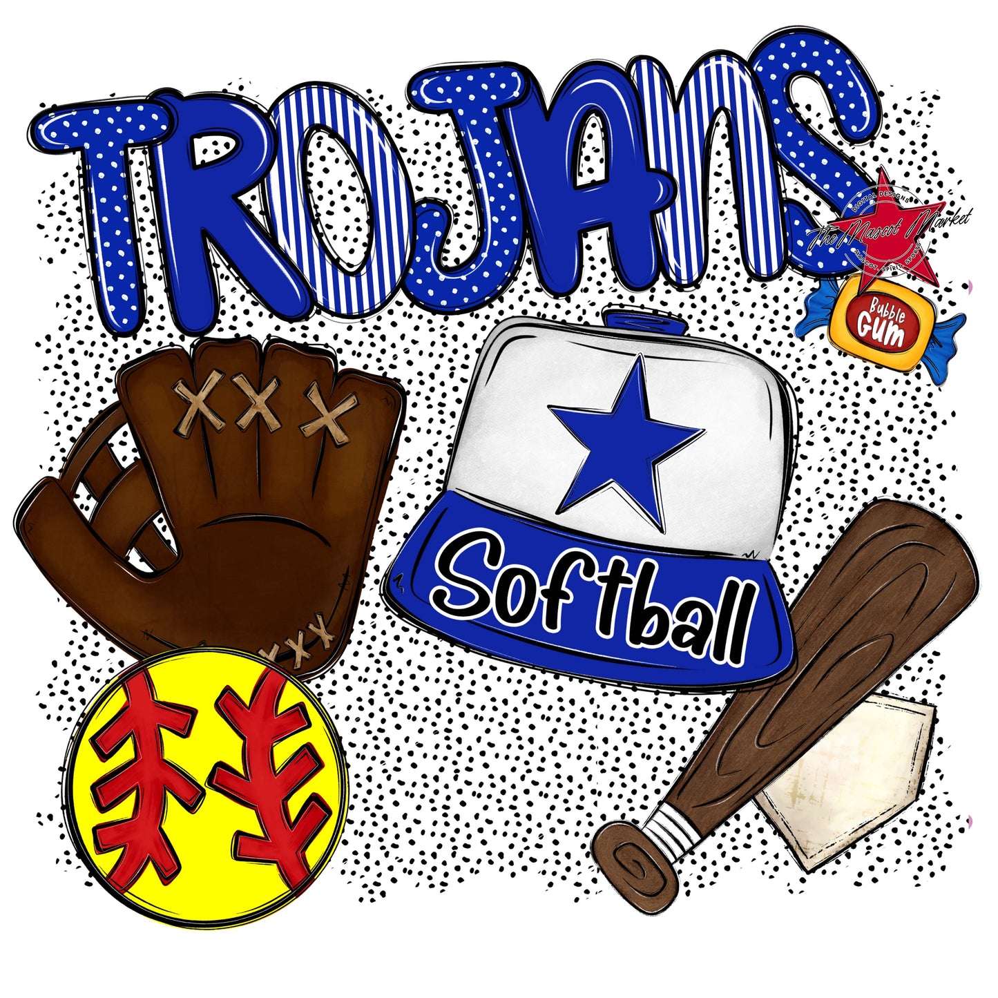 Trojans Softball Spirit-Royal Blue