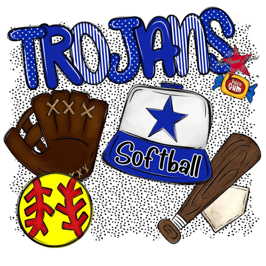 Trojans Softball Spirit-Royal Blue