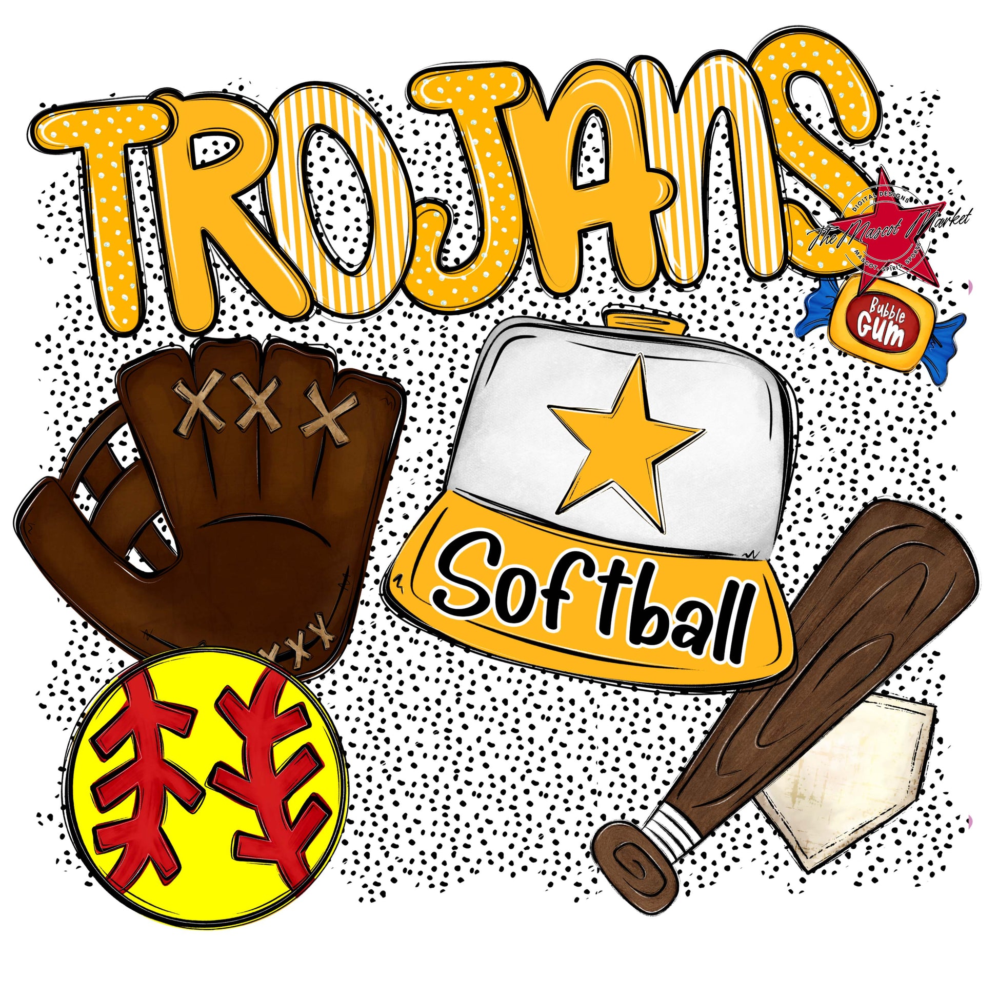 Trojans Softball Spirit-Yellow