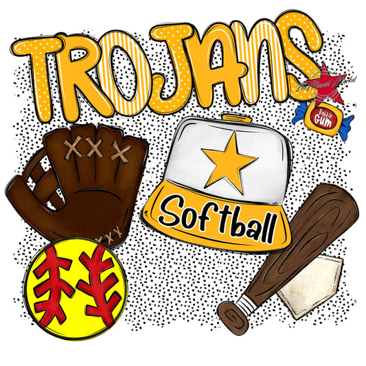 Trojans Softball Spirit-Yellow
