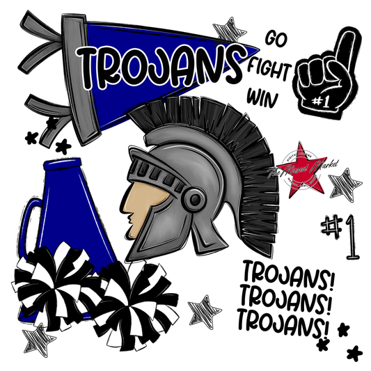 Trojans Spirit Design-Blue