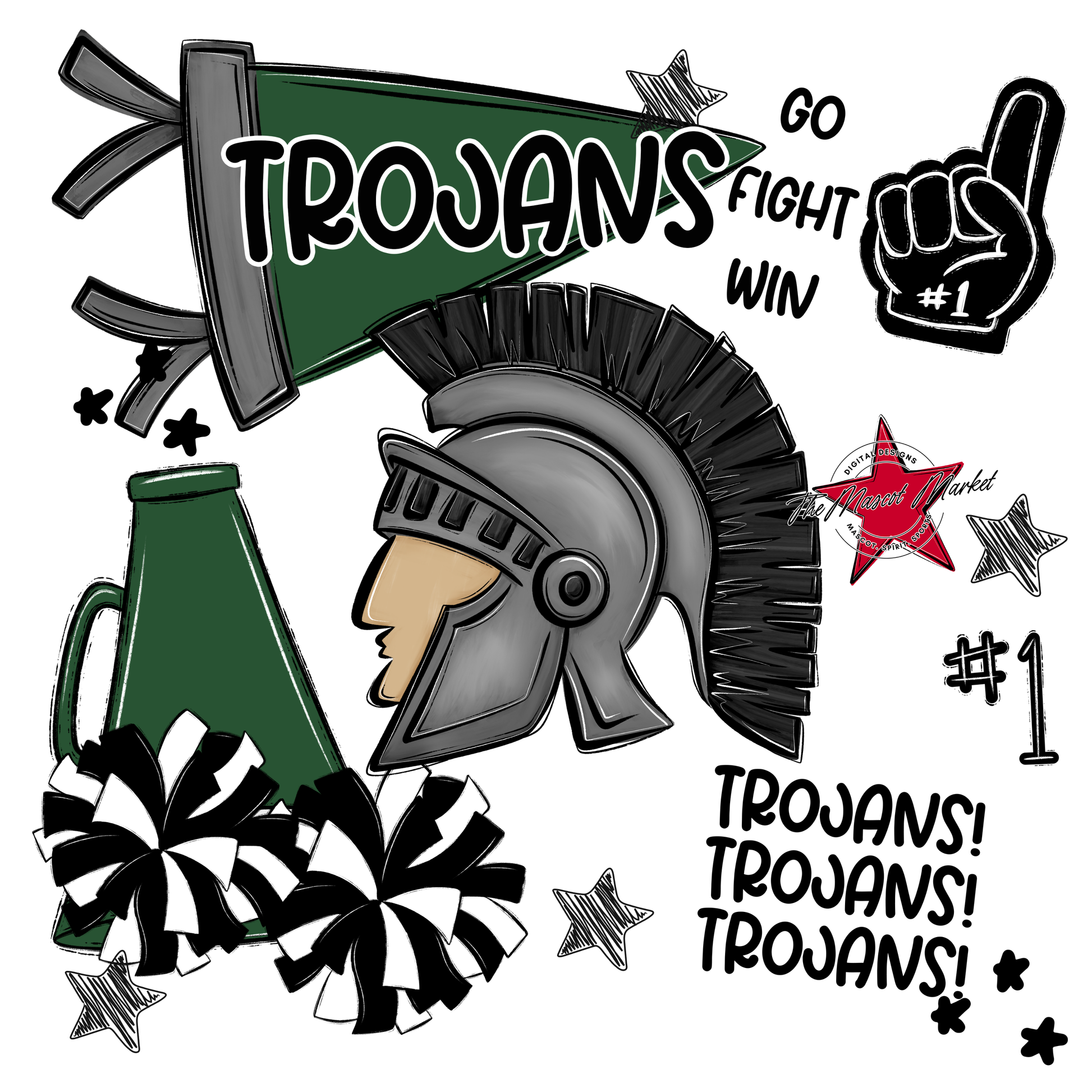 Trojans Spirit Design-Green