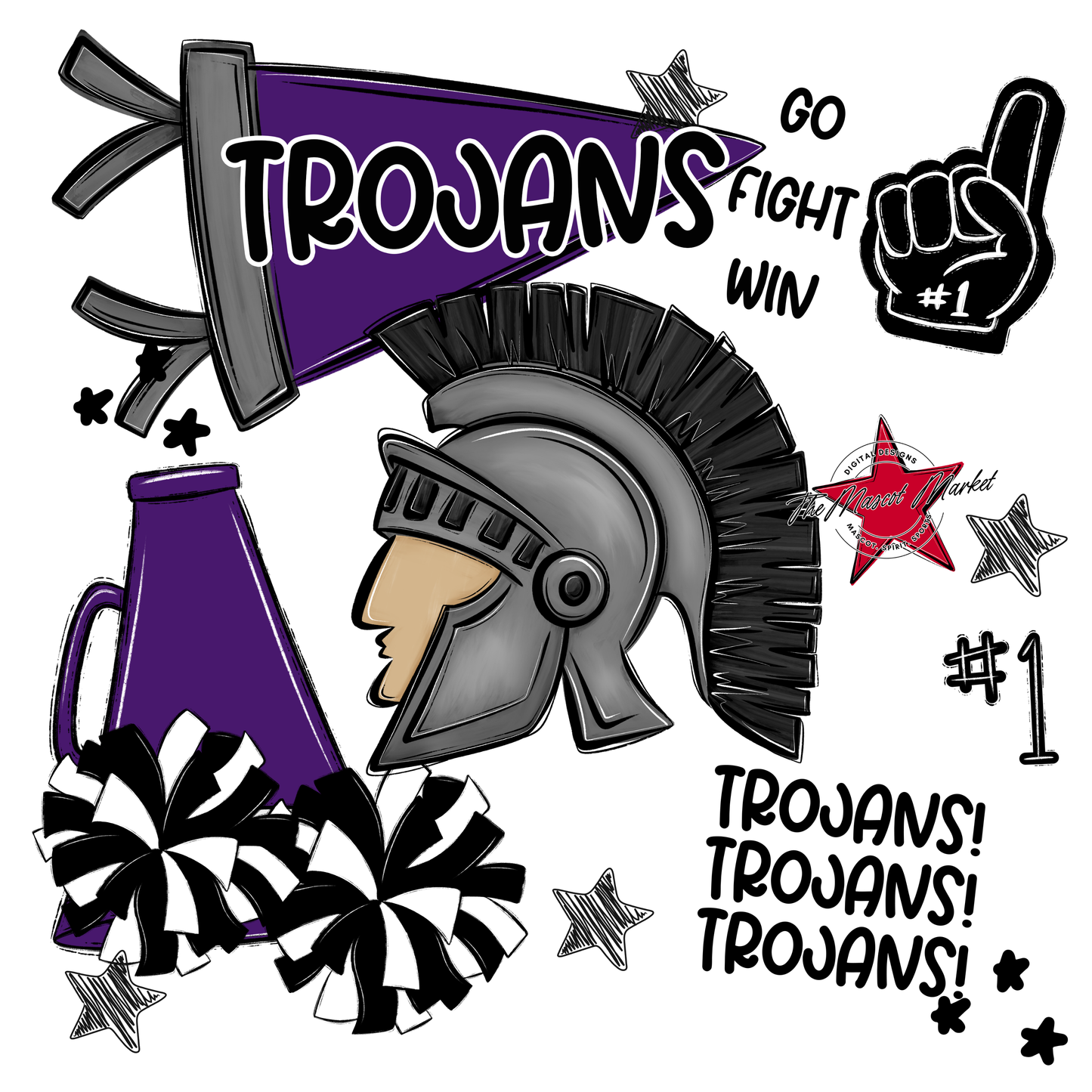 Trojans Spirit Design-Purple