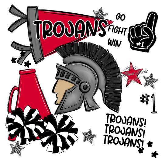 Trojans Spirit Design-Red