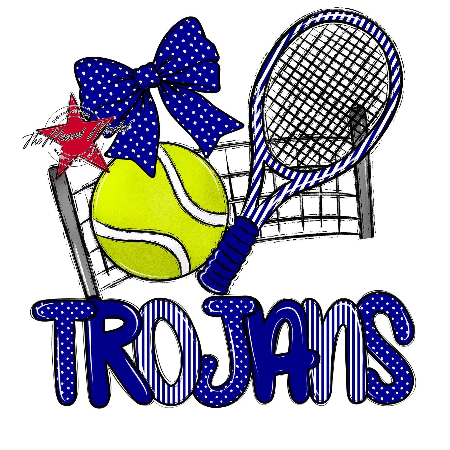 Trojans Tennis Spirit Design-Blue