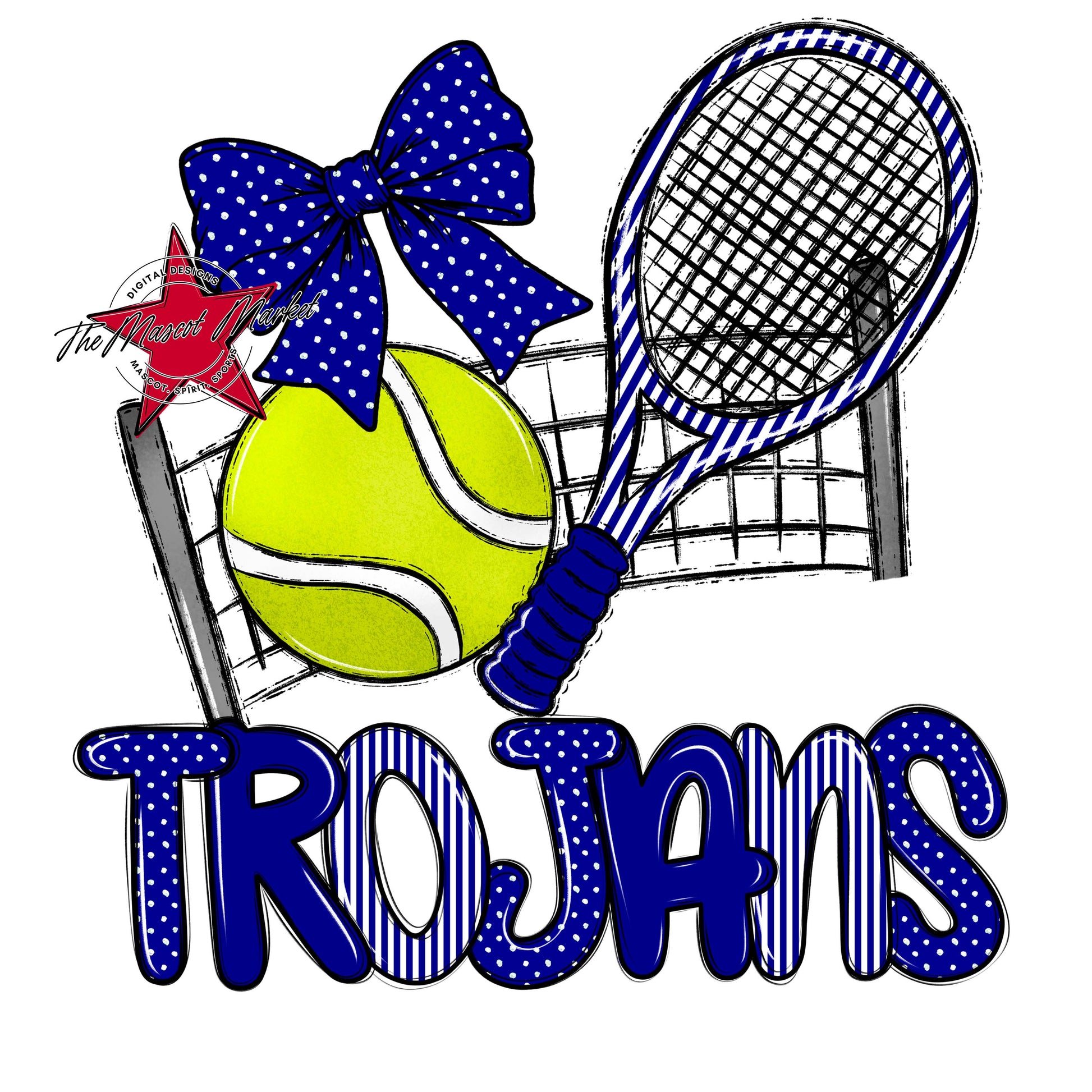 Trojans Tennis Spirit Design-Blue