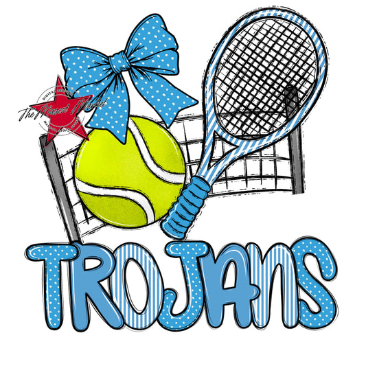 Trojans Tennis Spirit Design-Carolina Blue