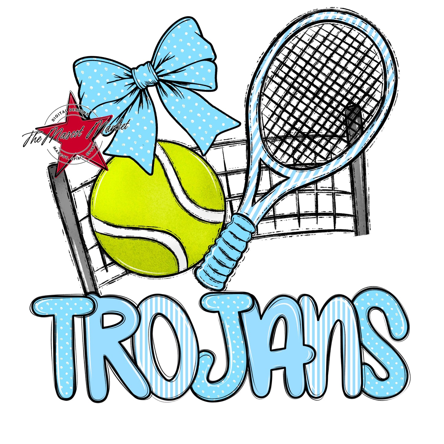 Trojans Tennis Spirit Design-Columbia Blue