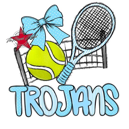 Trojans Tennis Spirit Design-Columbia Blue