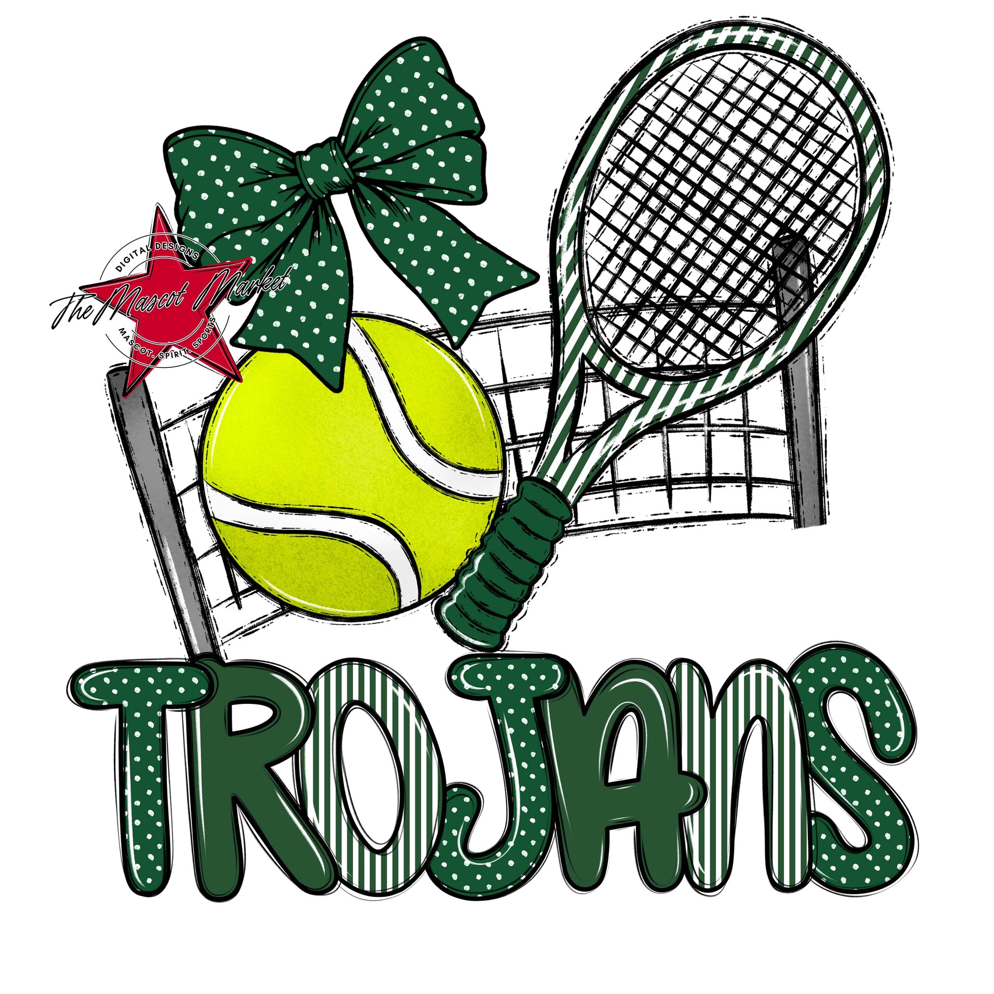 Trojans Tennis Spirit Design-Green