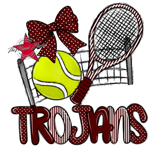 Trojans Tennis Spirit Design-Maroon