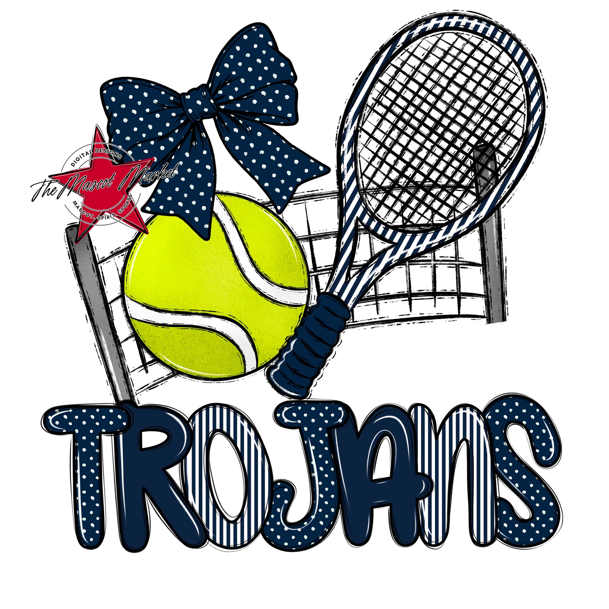 Trojans Tennis Spirit Design-Navy