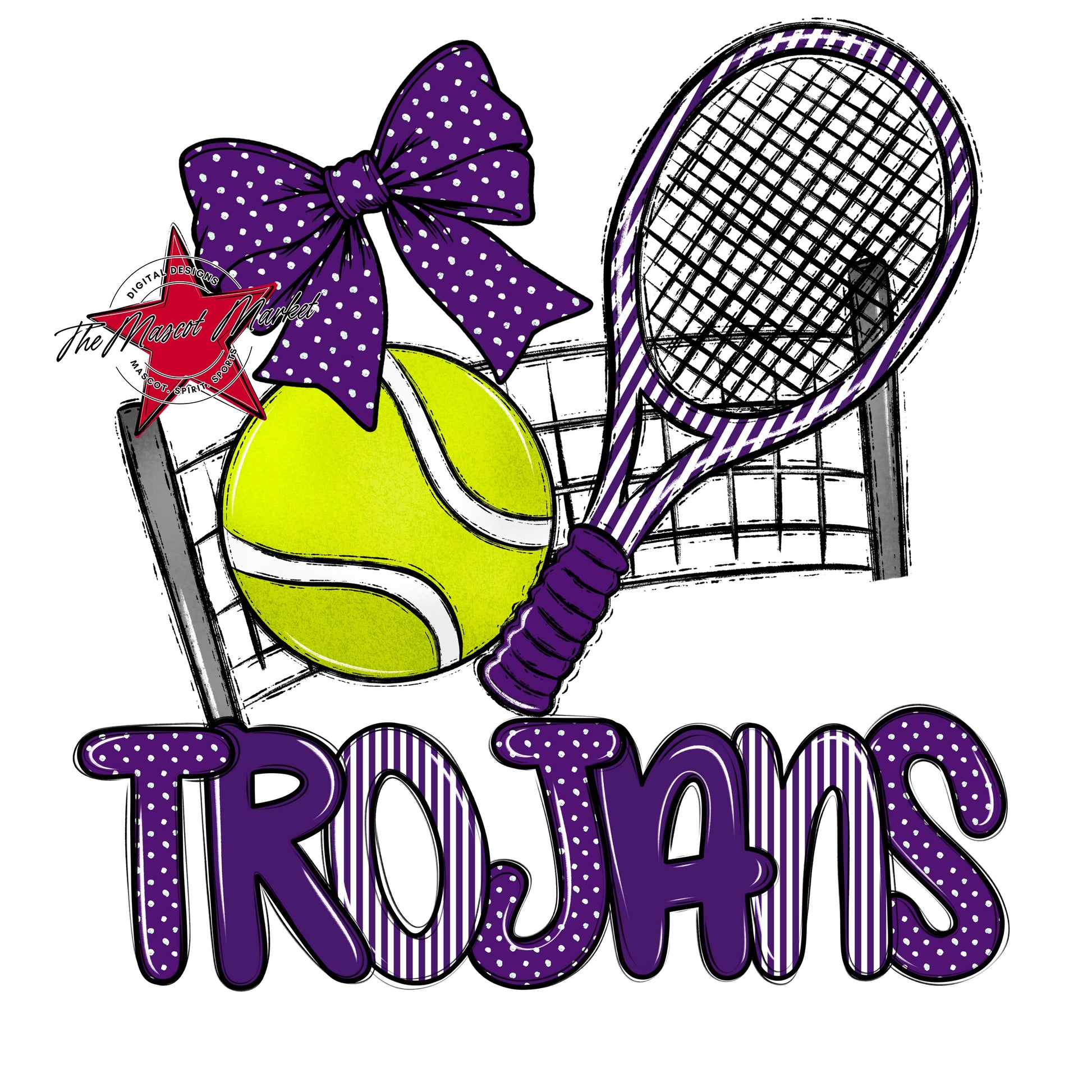 Trojans Tennis Spirit Design-Purple