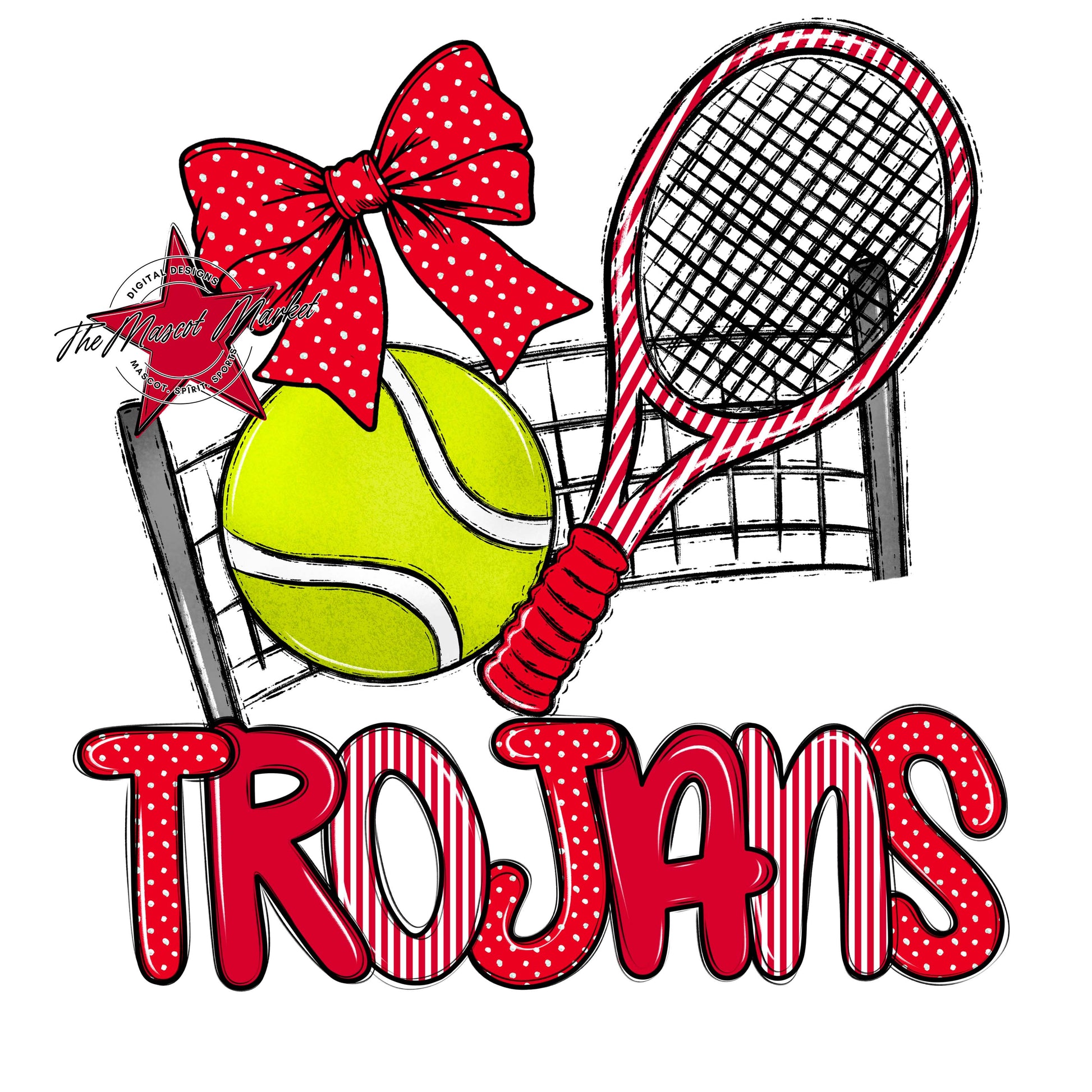 Trojans Tennis Spirit Design-Red