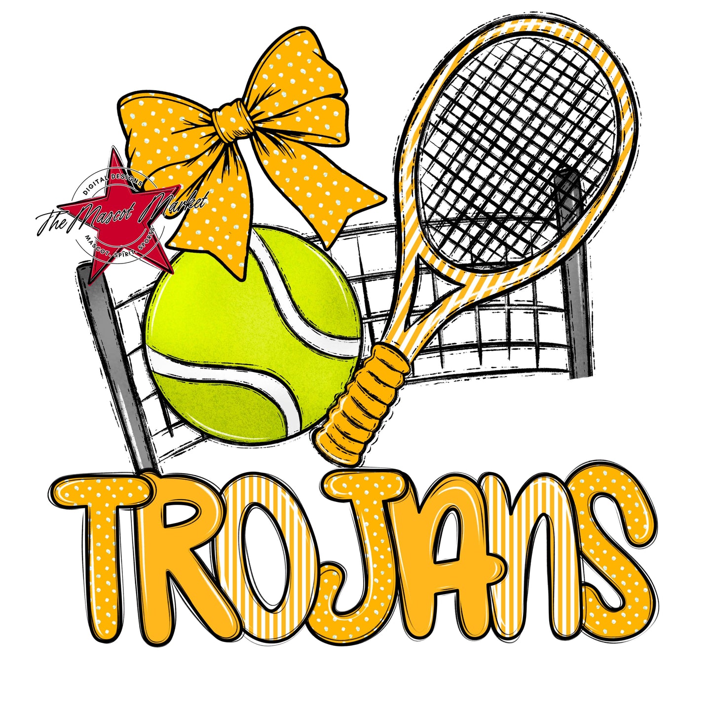 Trojans Tennis Spirit Design-Yellow