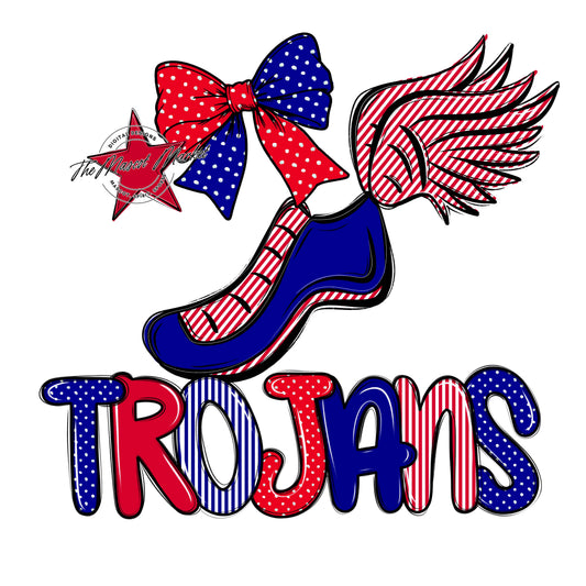 Trojans Track Spirit Design-Blue & Red