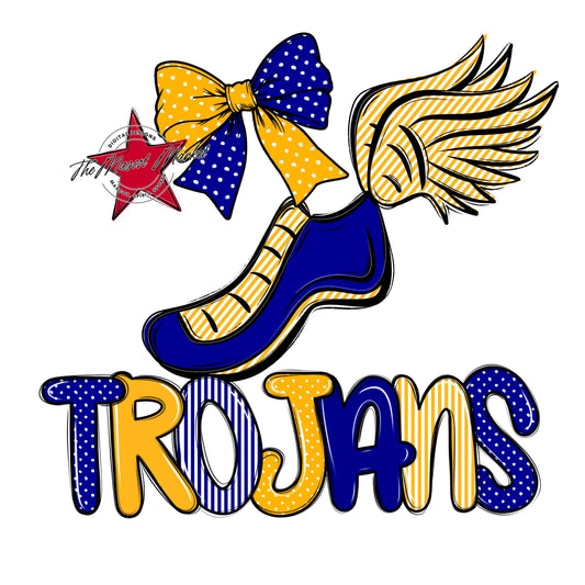 Trojans Track Spirit Design-Blue & Yellow