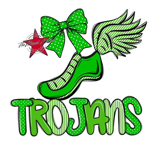 Trojans Track Spirit Design-Bright Green