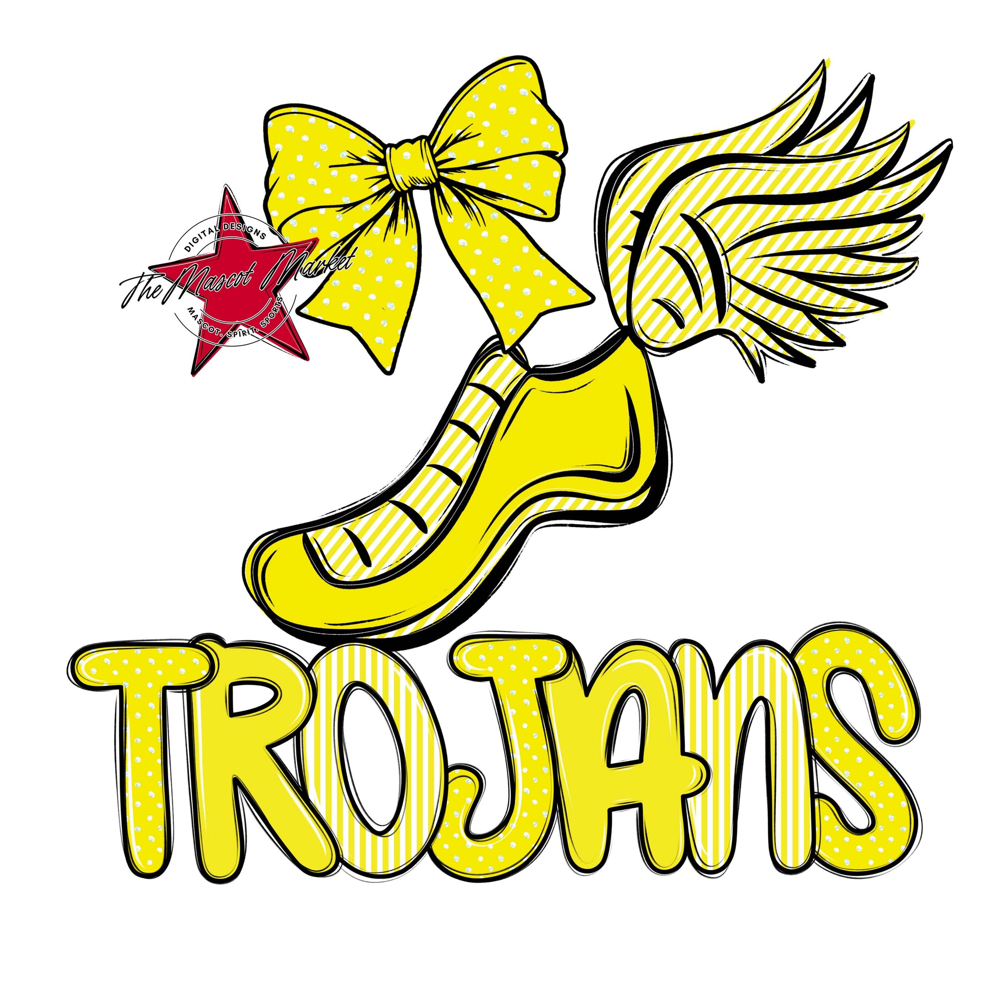 Trojans Track Spirit Design-Bright Yellow