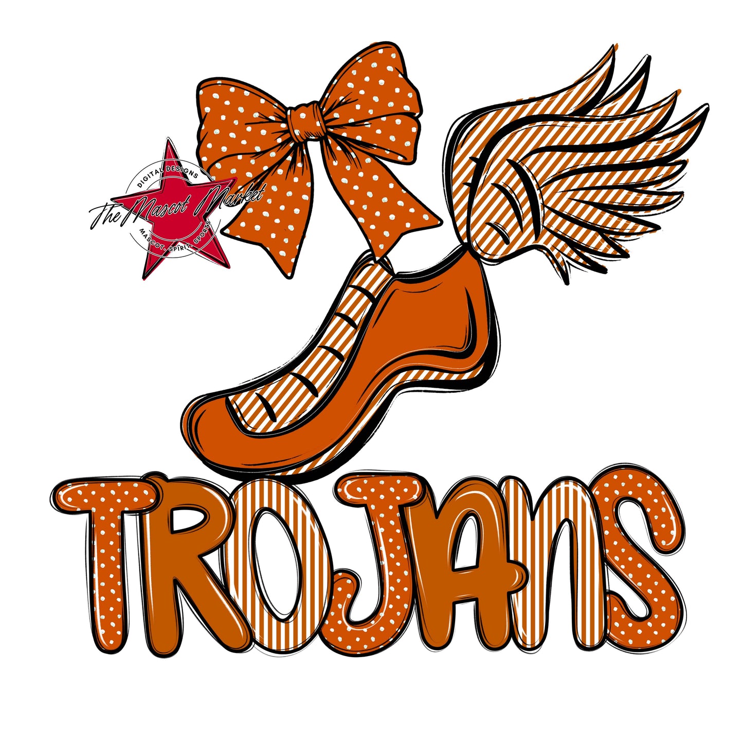 Trojans Track Spirit Design-Burnt Orange