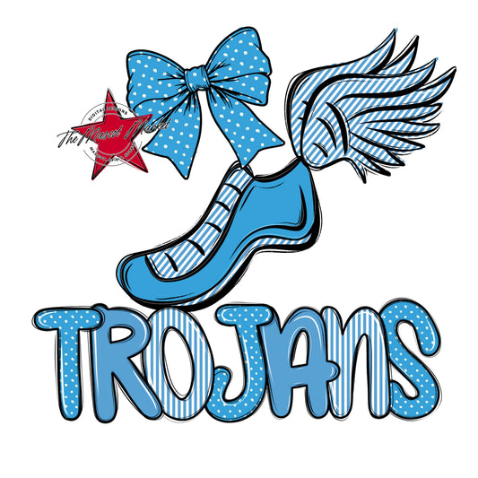 Trojans Track Spirit Design-Carolina Blue