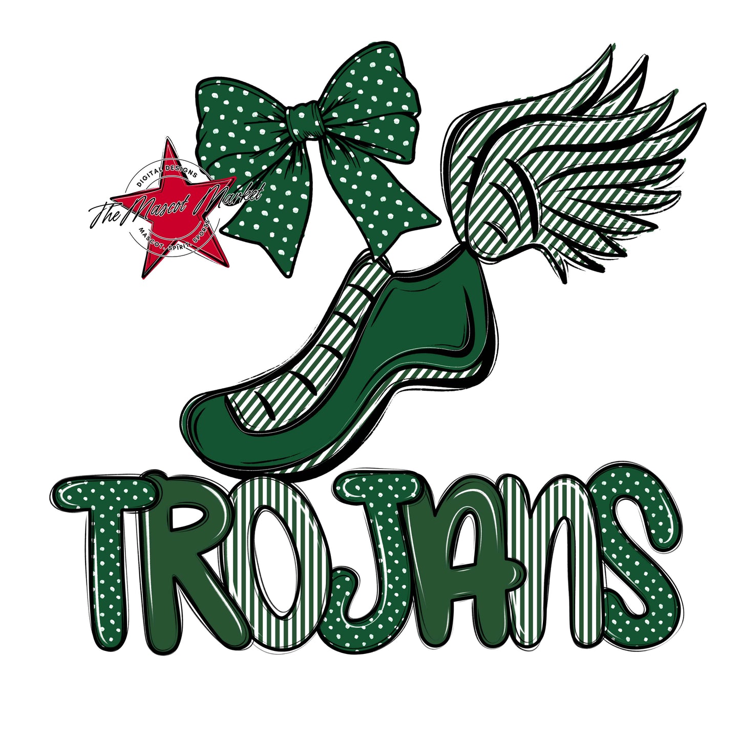 Trojans Track Spirit Design-Green