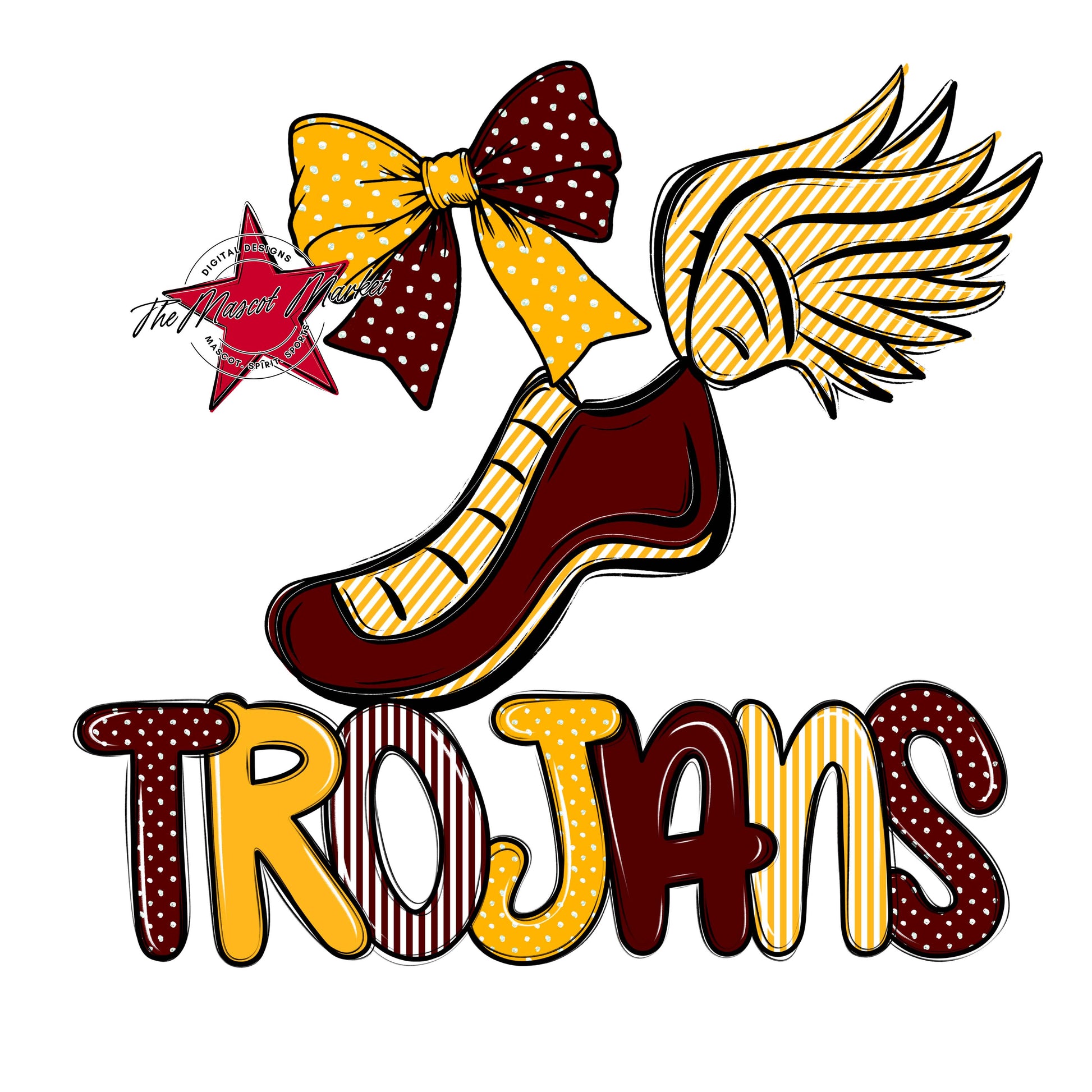 Trojans Track Spirit Design-Maroon & Yellow