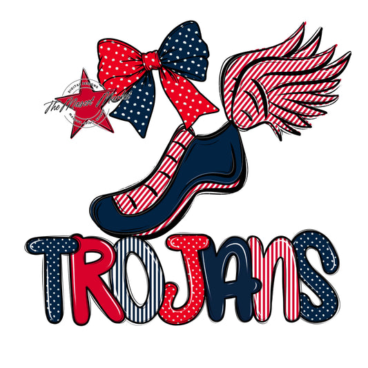 Trojans Track Spirit Design-Navy & Red