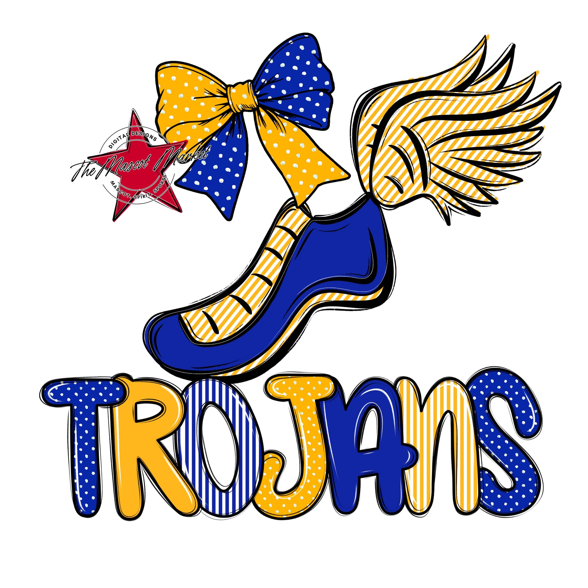 Trojans Track Spirit Design-Royal Blue & Yellow