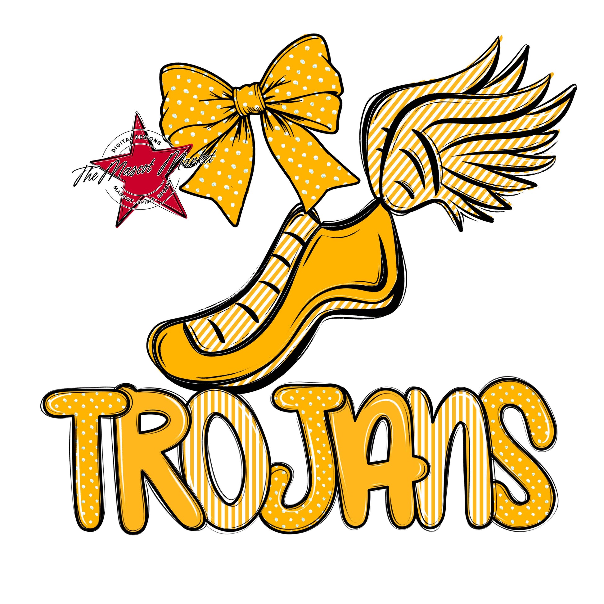Trojans Track Spirit Design-Yellow