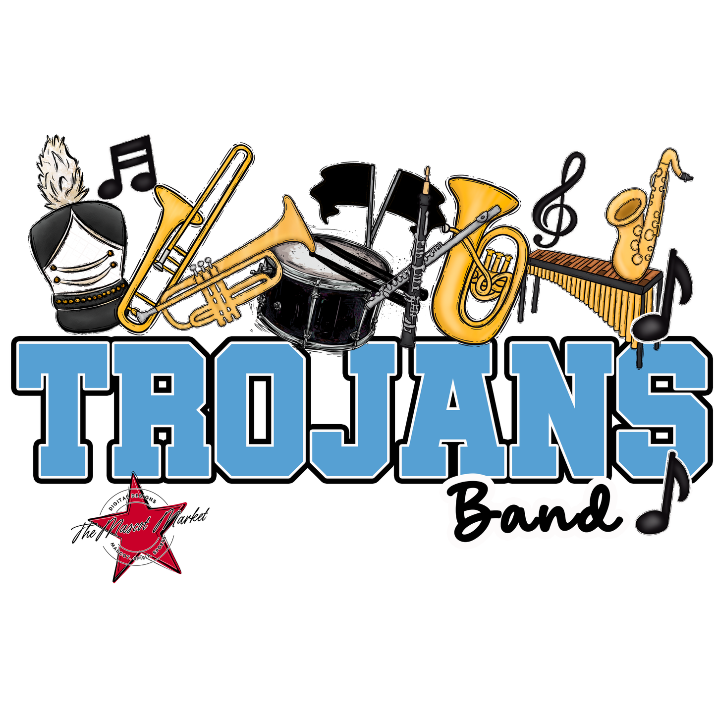 Trojans Varsity Band-Carolina Blue