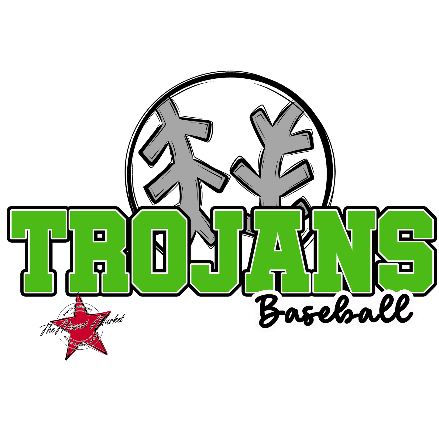 Trojans Varsity Baseball-Bright Green