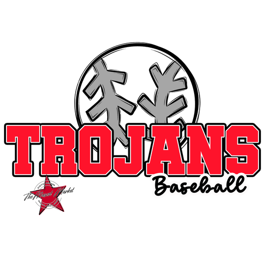 Trojans Varsity Baseball-Bright Red