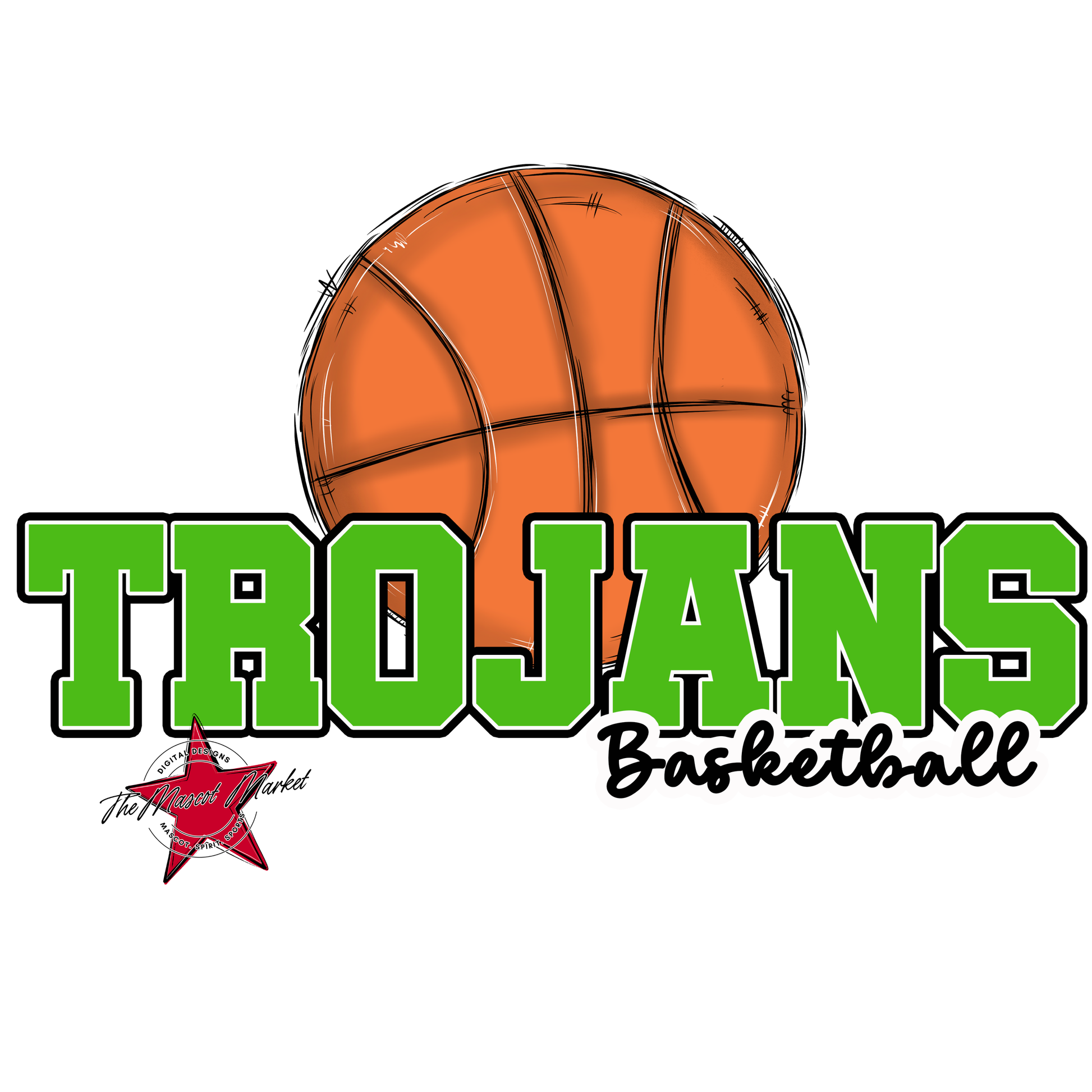 Trojans Varsity Basketball-Bright Green