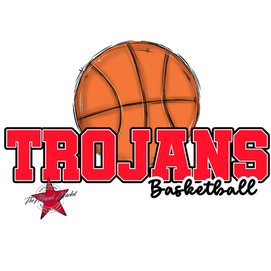 Trojans Varsity Basketball-Bright Red