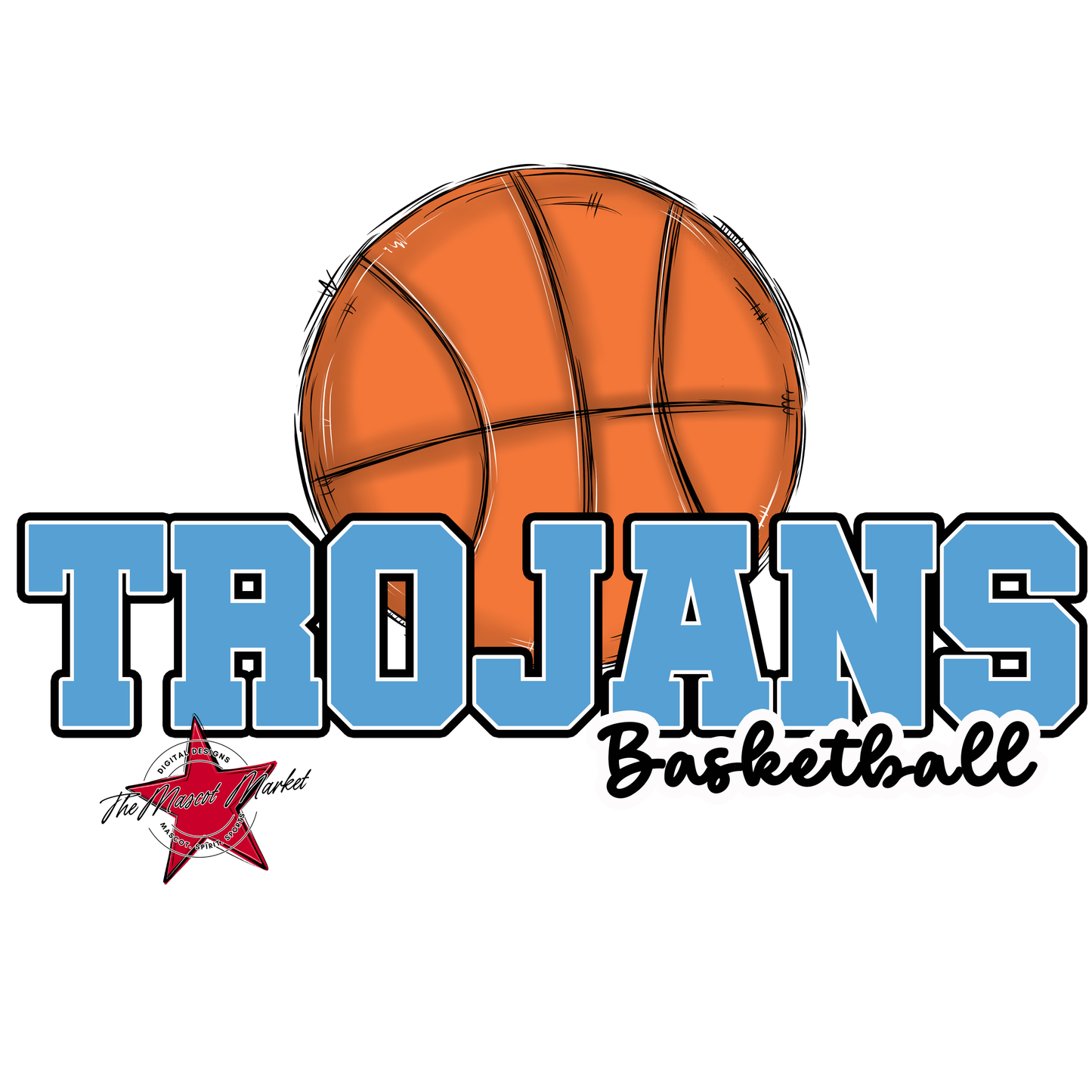 Trojans Varsity Basketball-Carolina Blue