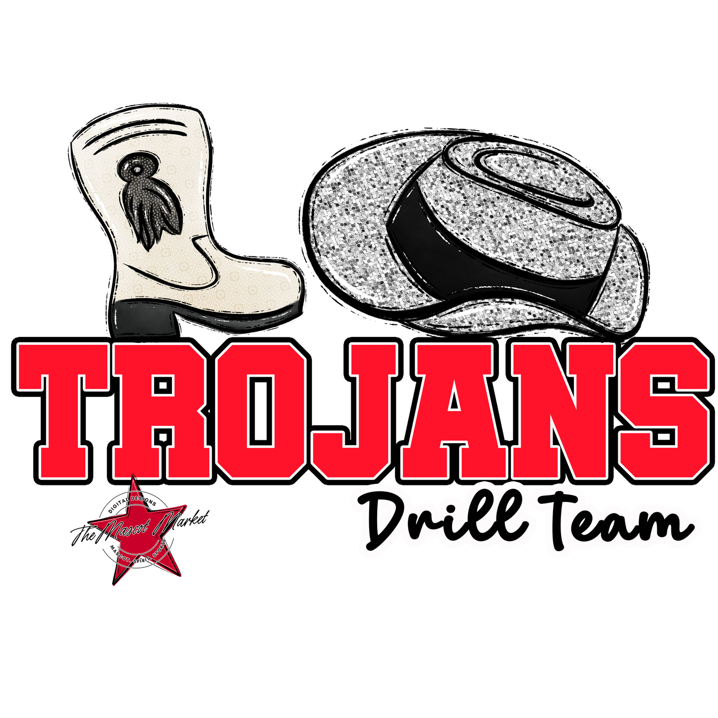 Trojans Varsity Drillteam-Bright Red