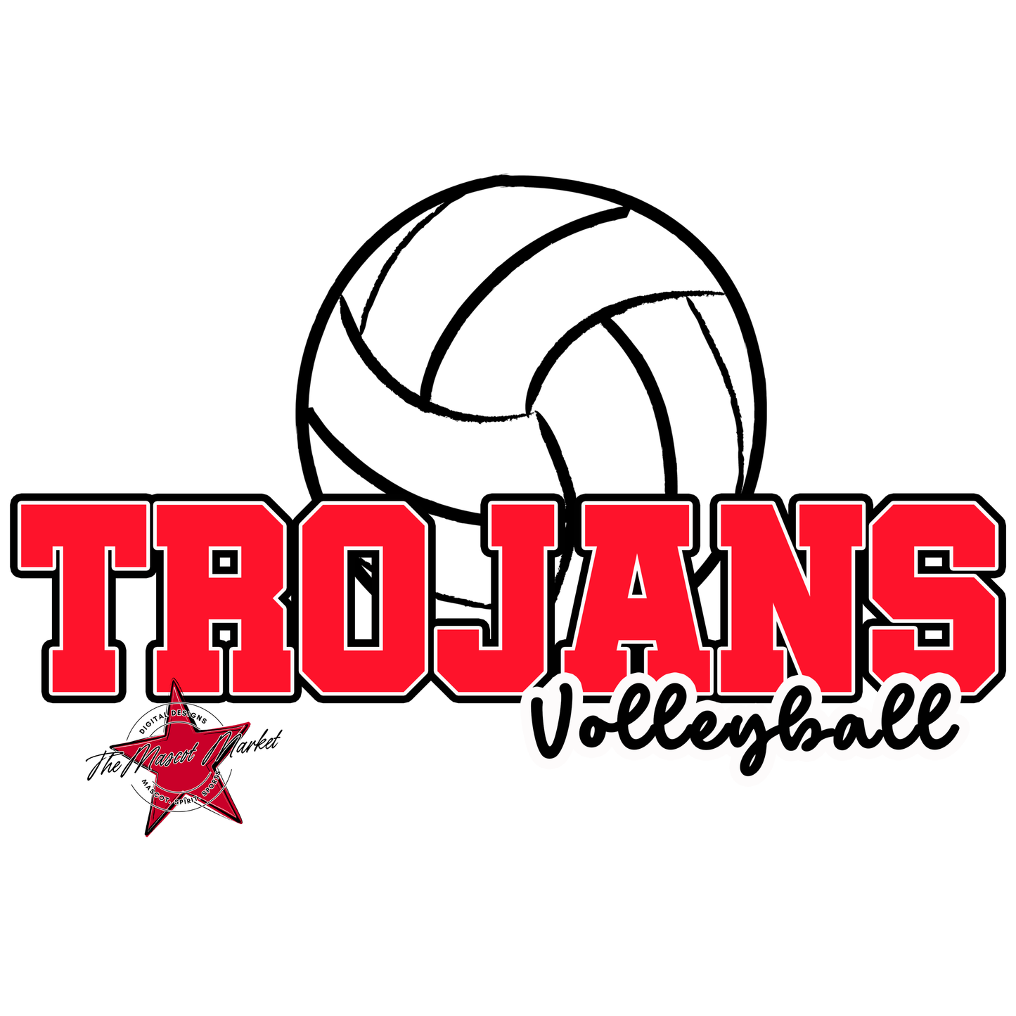 Trojans Varsity Volleyball-Bright Red