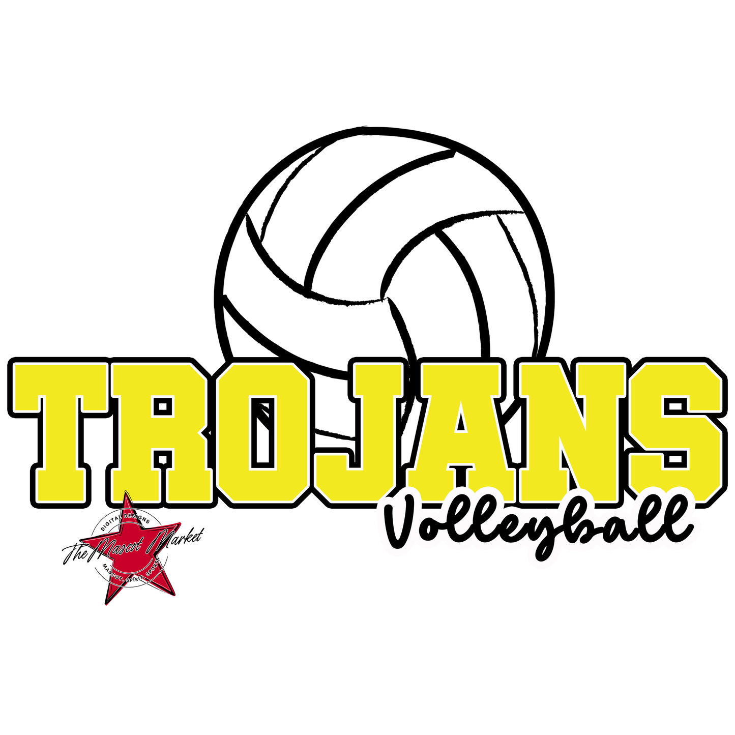 Trojans Varsity Volleyball-Bright Yellow