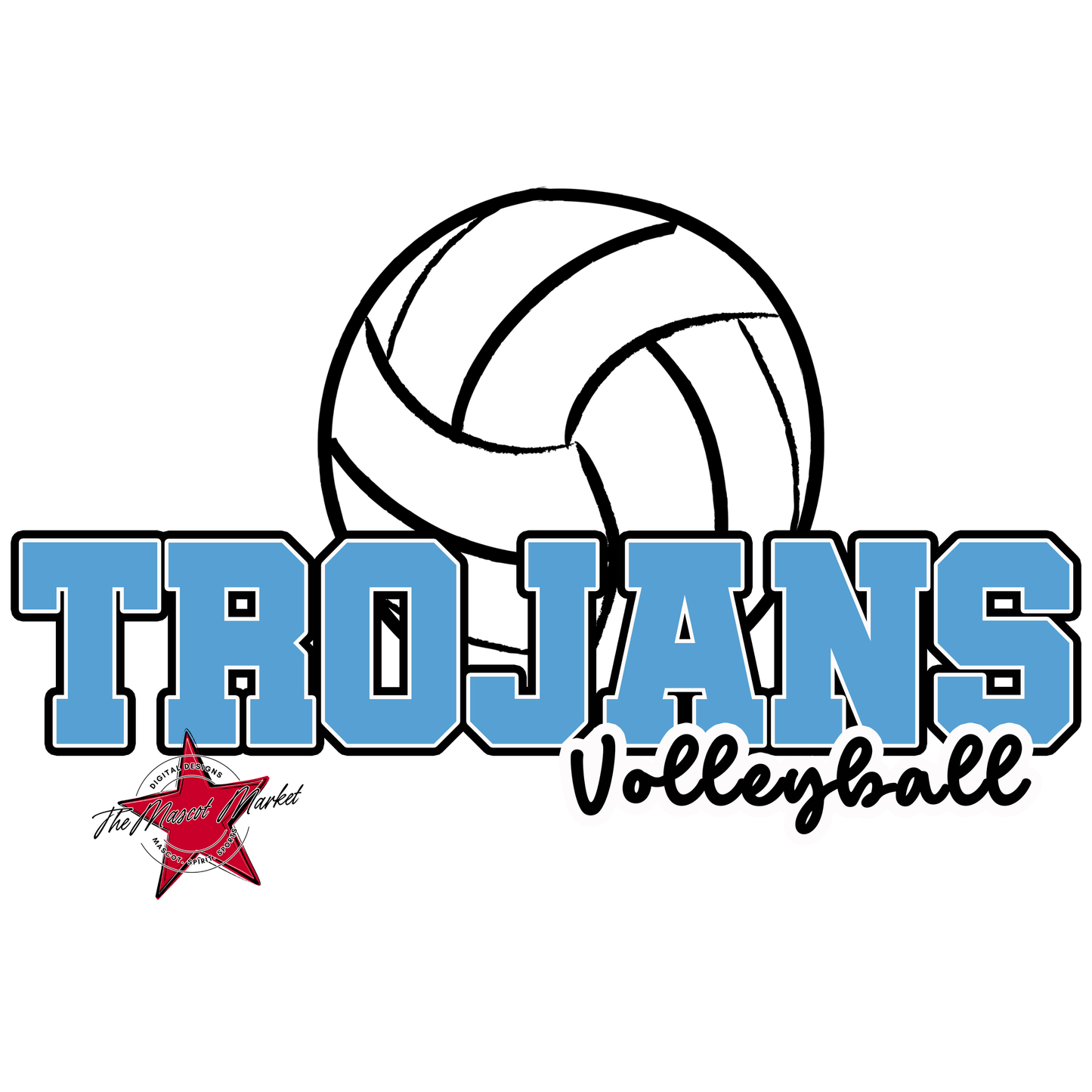 Trojans Varsity Volleyball-Carolina Blue