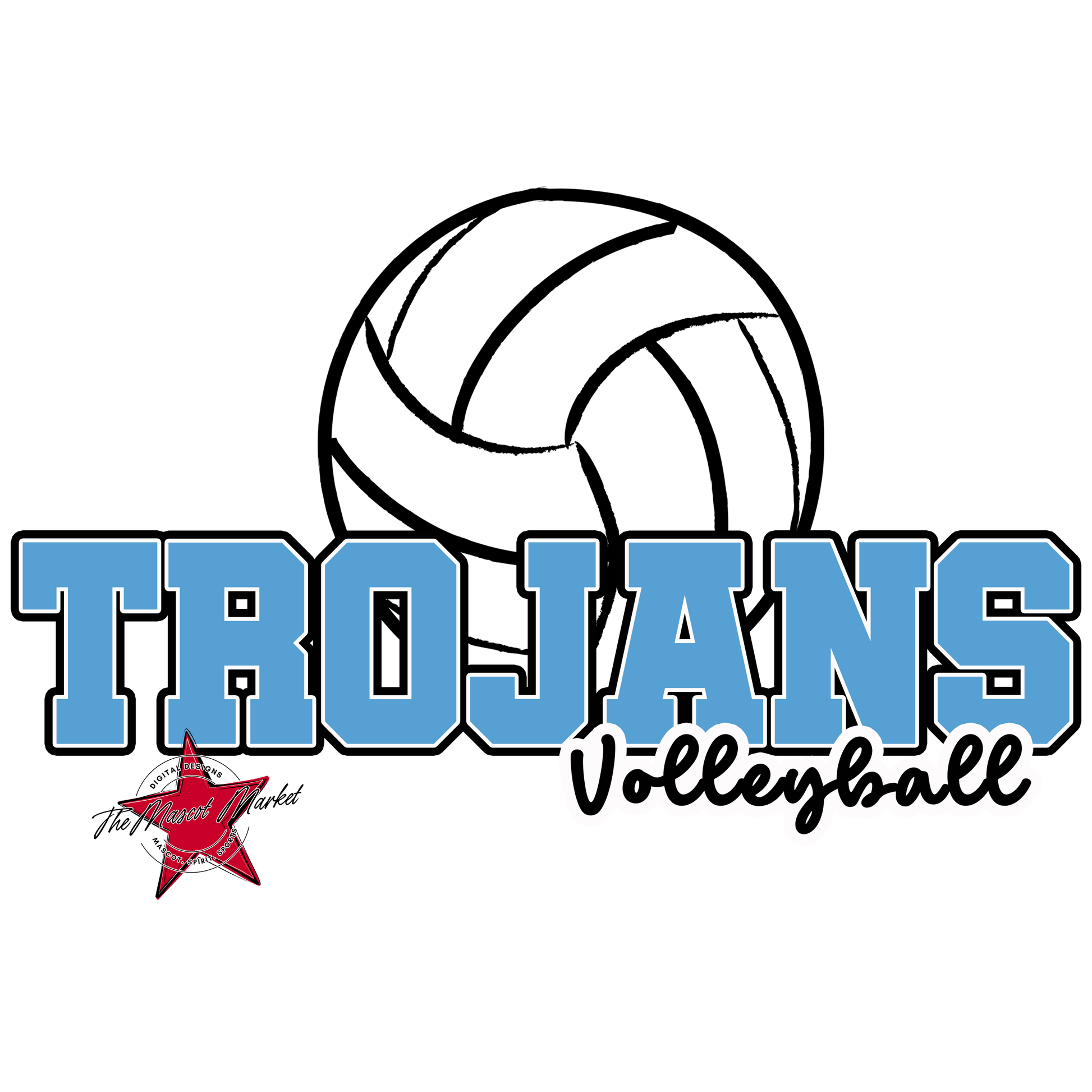 Trojans Varsity Volleyball-Carolina Blue