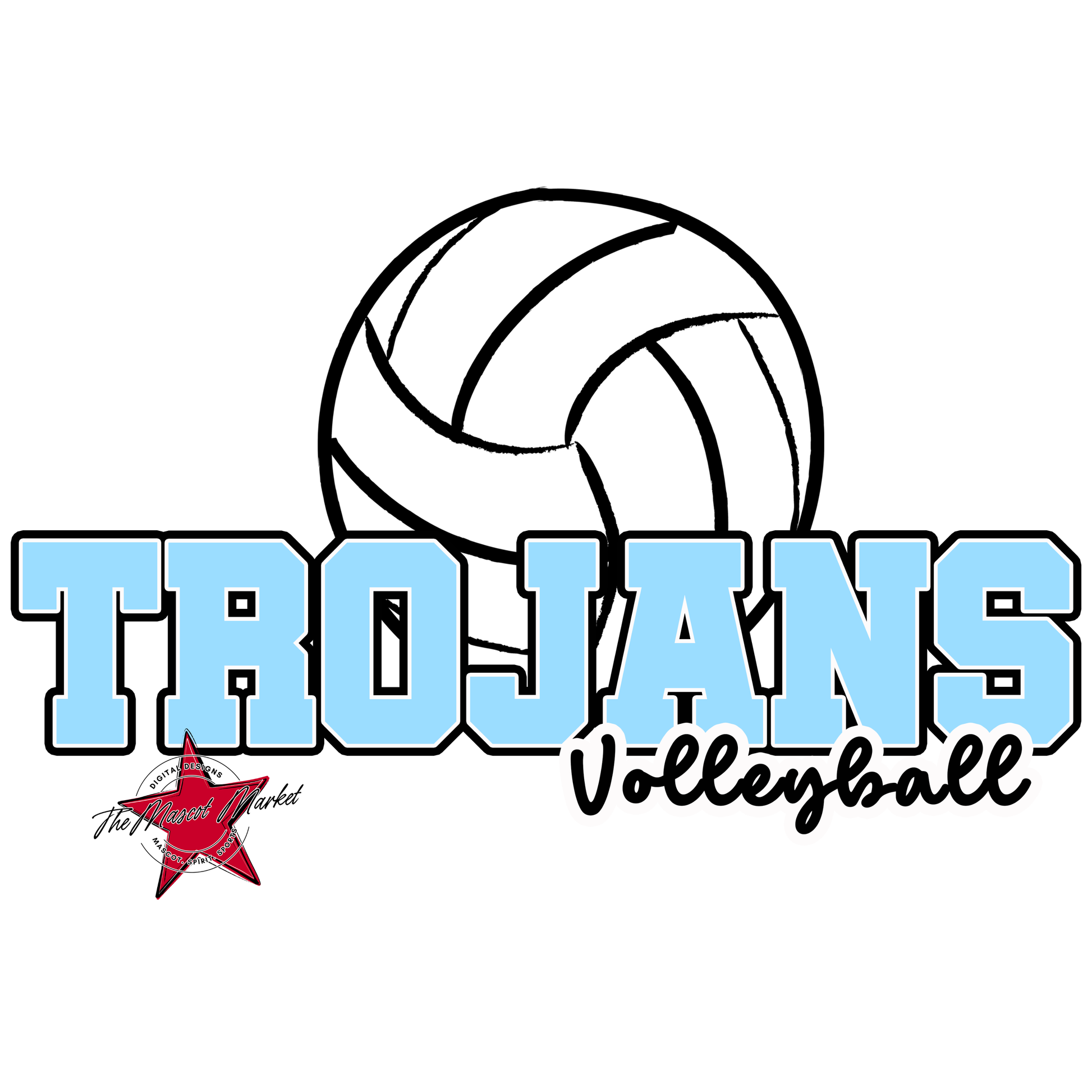 Trojans Varsity Volleyball-Columbia Blue