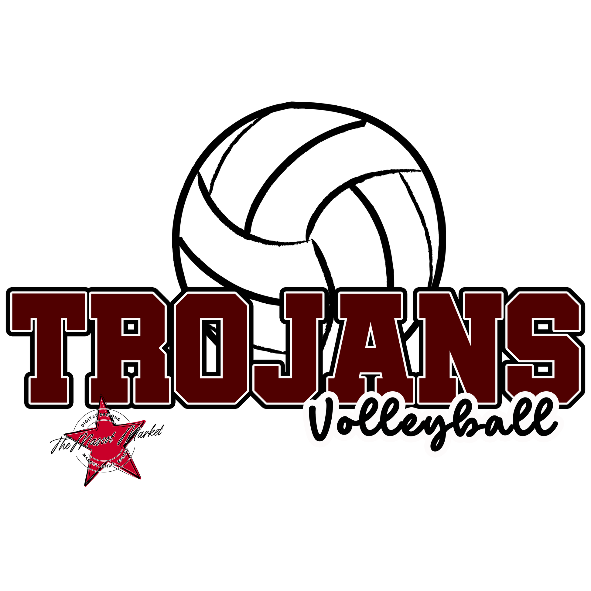 Trojans Varsity Volleyball-Maroon