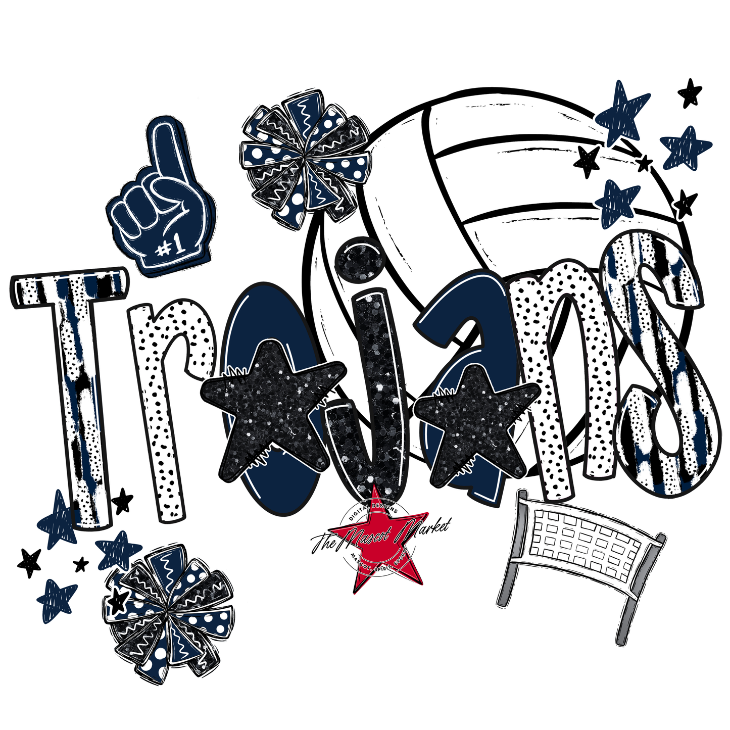 Trojans Volleyball Scrape-Navy