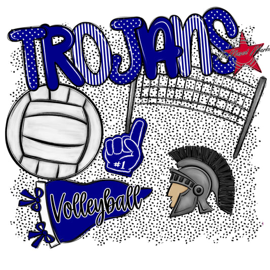 Trojans Volleyball Spirit-Blue