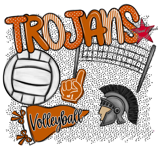 Trojans Volleyball Spirit-Burnt Orange