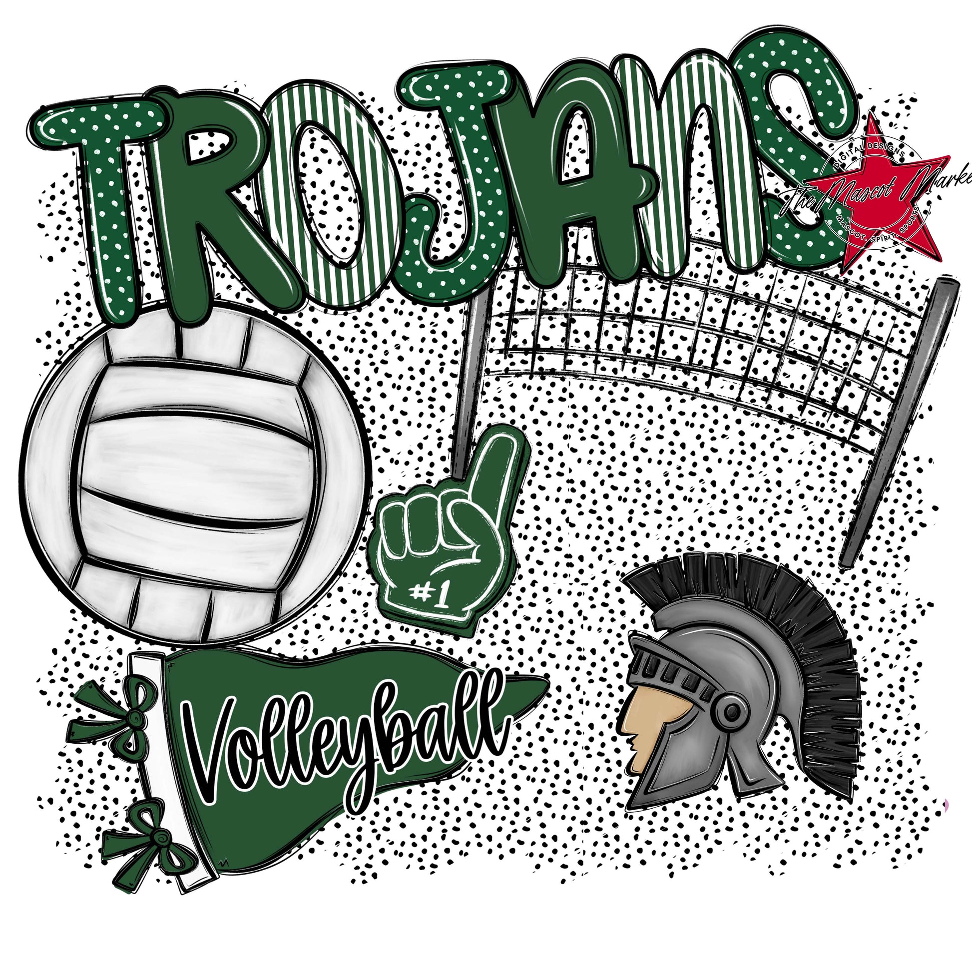 Trojans Volleyball Spirit-Green
