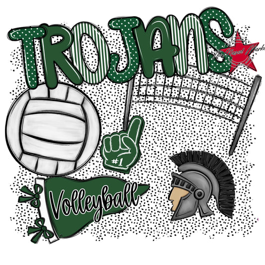 Trojans Volleyball Spirit-Green